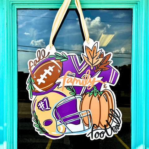 Fall Family Football Door Hanger