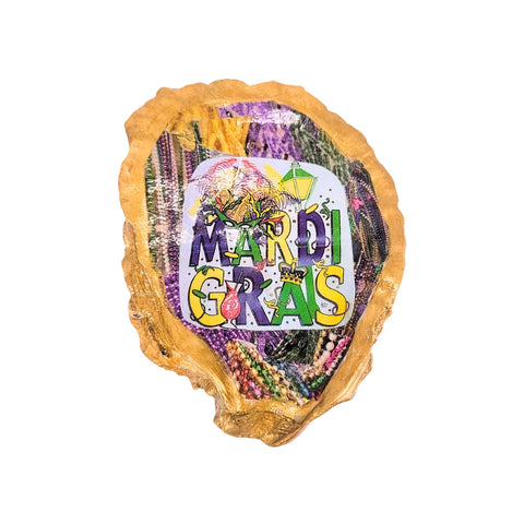 Mardi Gras Gilded Decoupage Oysters