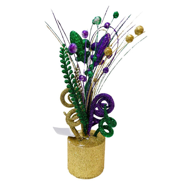 Mardi Gras Oval Stripe Glitter Ornament