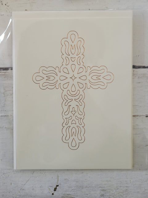 Gold Foiled Cross Card