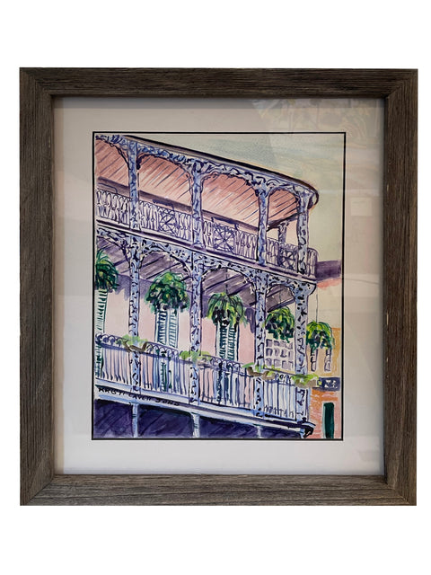 "Ferns and Lace" Framed Watercolor